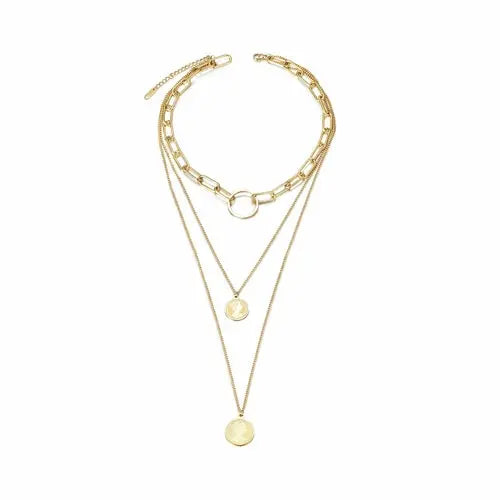 Triple Layered Coin Necklace My Store