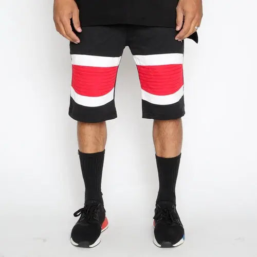 Red Stripe Moto Shorts    My Store