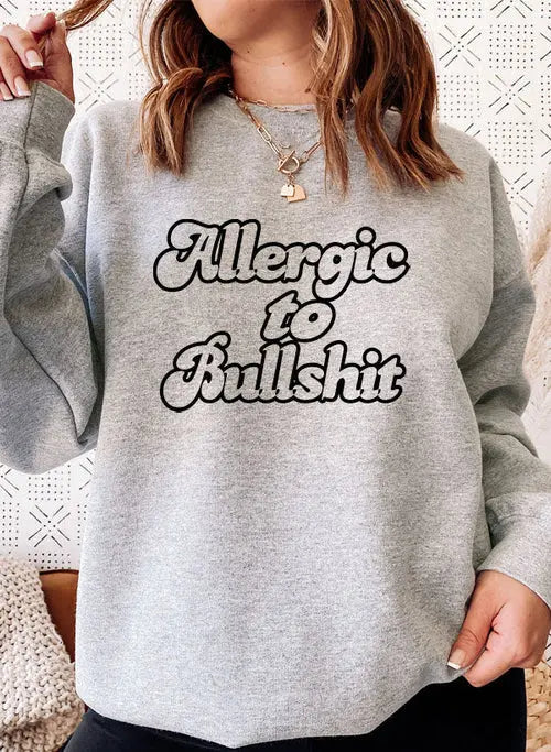 Allergic to Bullshit Sweat Shirt Athletic Heather / Large My Store