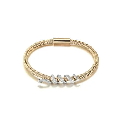 Snake Coiled Bangle Bracelet Gold My Store