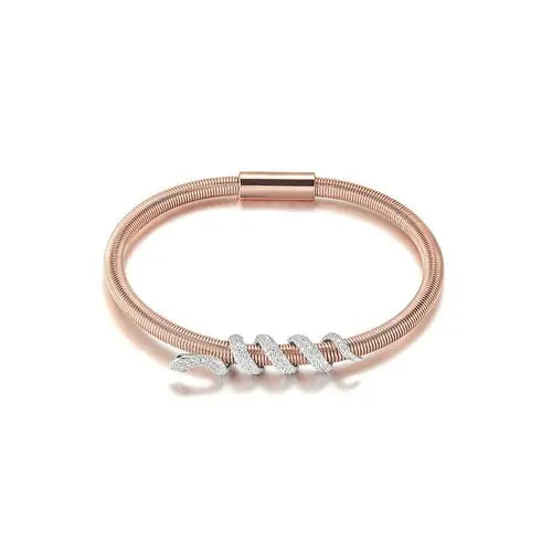 Snake Coiled Bangle Bracelet Rose gold My Store