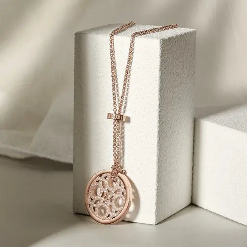CZ Clover Medallion Necklace My Store