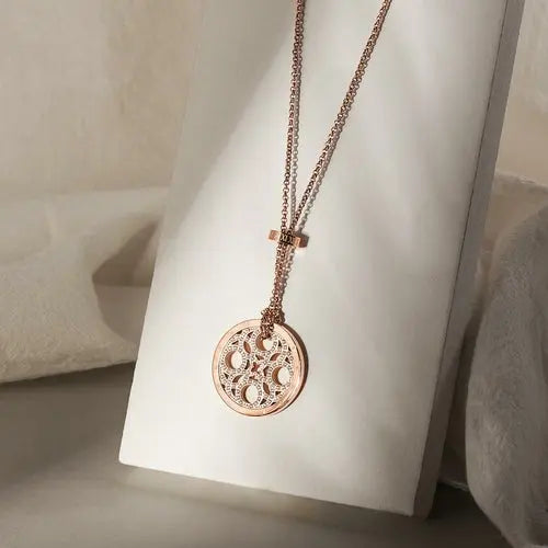 CZ Clover Medallion Necklace My Store