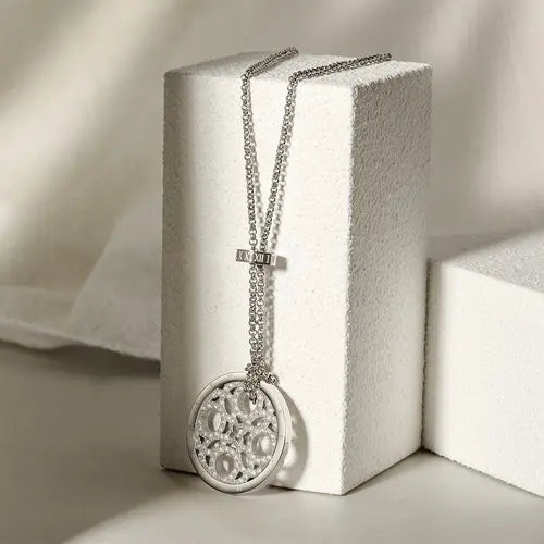 CZ Clover Medallion Necklace My Store
