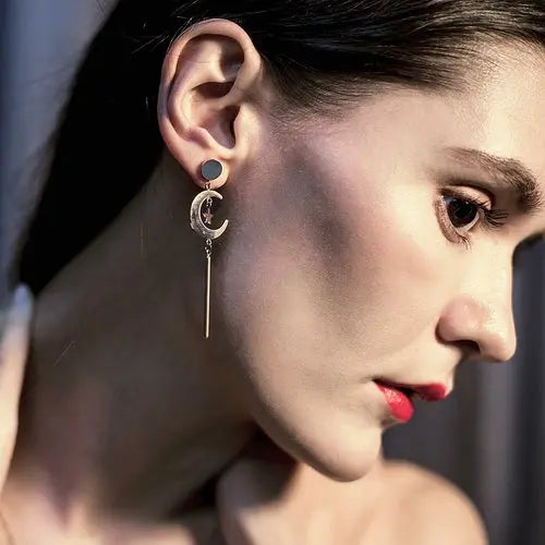 Star & Moon Long Drop Earrings My Store