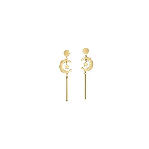 Star & Moon Long Drop Earrings My Store