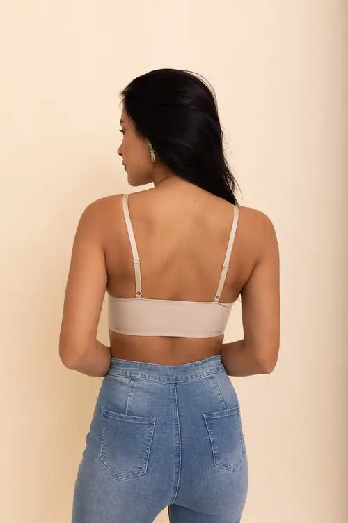 Posh Faux Leather Longline Bralette My Store