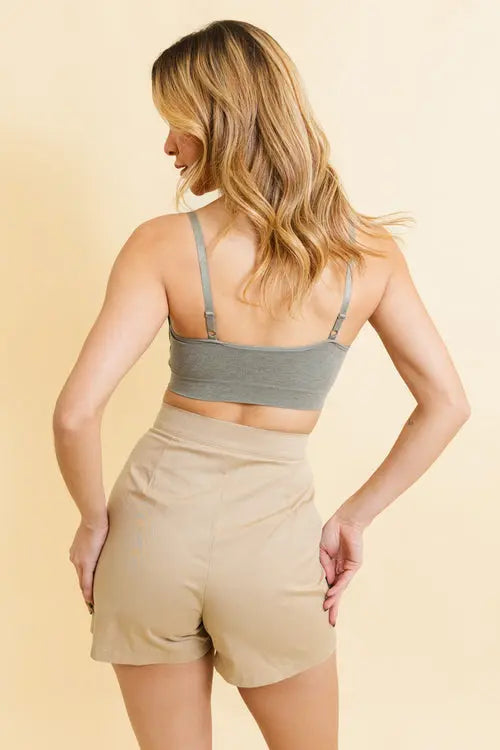 Pure Comfort Ribbed Lace Trim Padded Bralette My Store