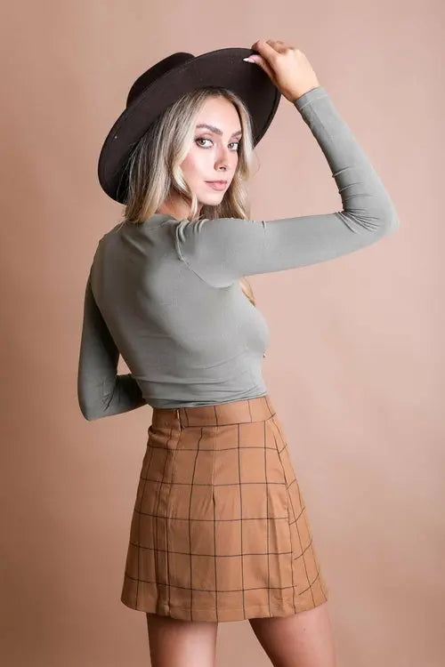 Long Sleeve Fitted Crop Top My Store