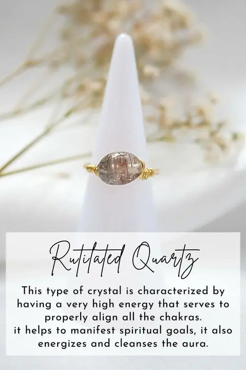 18K Natural Crystals Hand Wired Solitaire Ring My Store