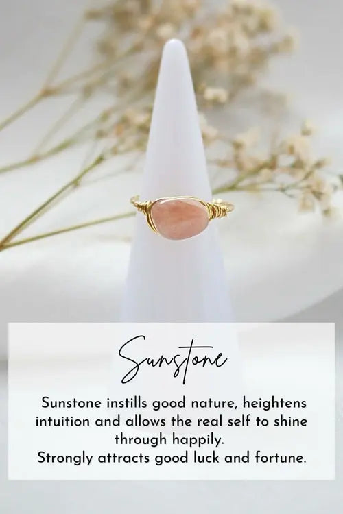 18K Natural Crystals Hand Wired Solitaire Ring My Store