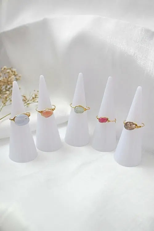 18K Natural Crystals Hand Wired Solitaire Ring My Store