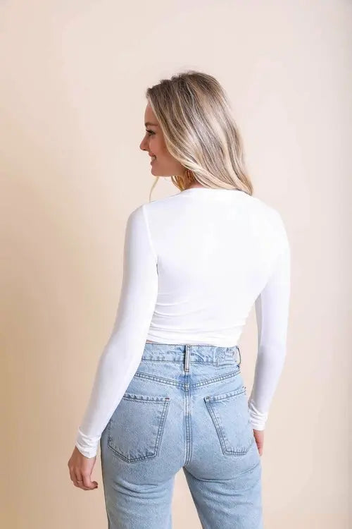 Long Sleeve Fitted Crop Top My Store