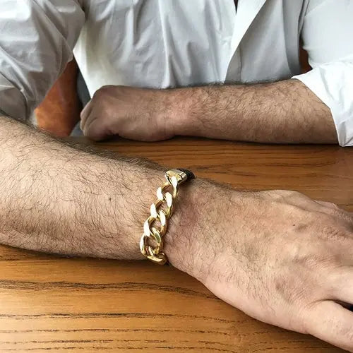 CUBAN LINK LEATHER BRACELET My Store