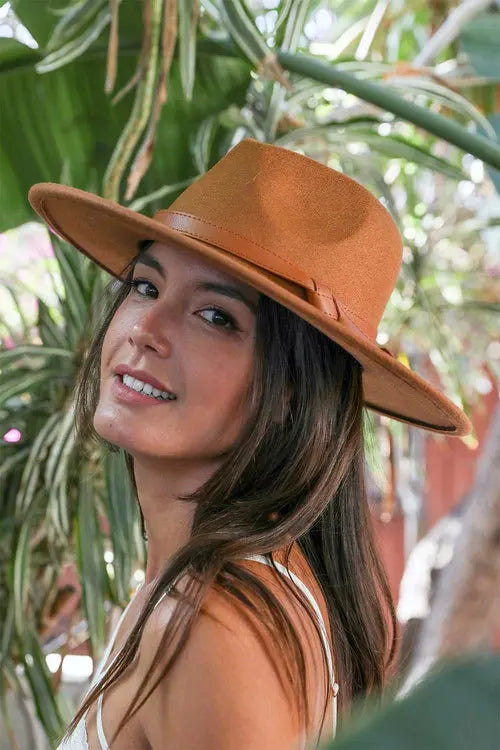 Wide Brim Leather Ribbon Bolero Hat My Store