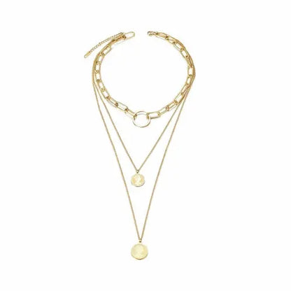 Triple Layered Coin Necklace    My Store
