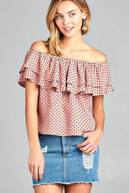 Pink Ruffle Blouse