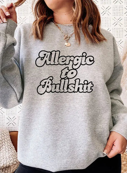 Allergic to Bullshit Sweat Shirt  Athletic Heather / XX-Large  My Store