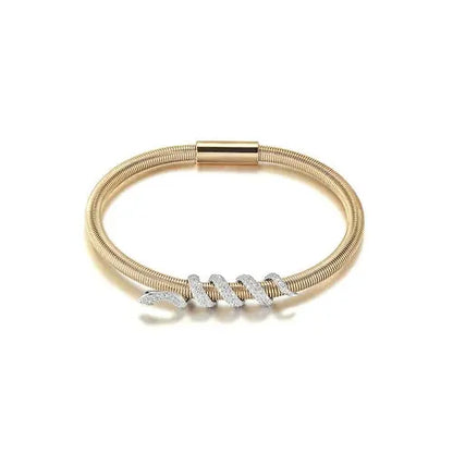 Snake Coiled Bangle Bracelet  Gold  My Store