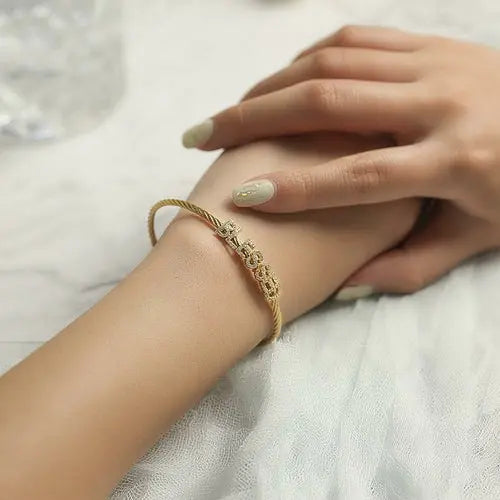 "BLESSED" STATEMENT PAVÉ BRACELET    My Store