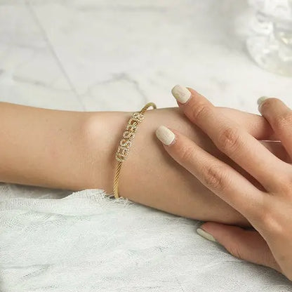 "BLESSED" STATEMENT PAVÉ BRACELET    My Store
