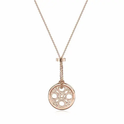 CZ Clover Medallion Necklace  Rose Gold  My Store