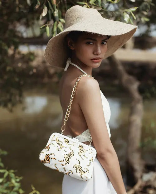 Sumatran Tiger Clutch, Ivory White    My Store