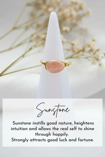 18K Natural Crystals Hand Wired Solitaire Ring    My Store