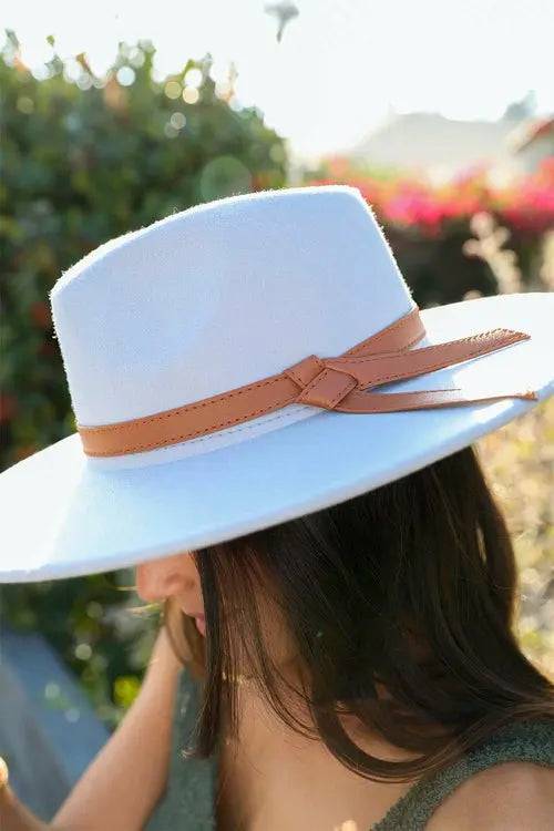 Wide Brim Leather Ribbon Bolero Hat    My Store